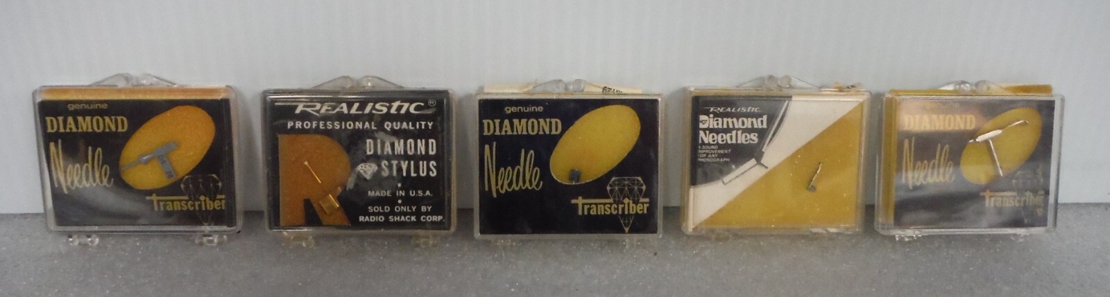 Realistic & Transcriber Genuine Diamond Needle Lot (5) NOS