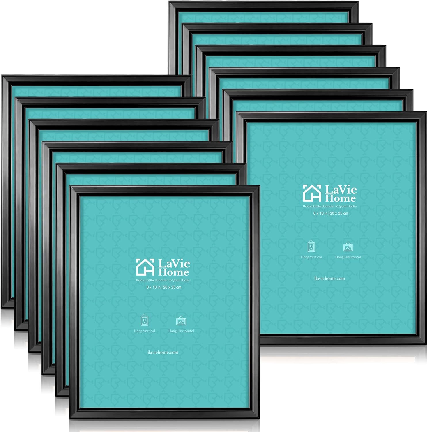 LaVie Home 8×10 Picture Frames (12 Pack, Black) Simple Designed 8×10, Black
