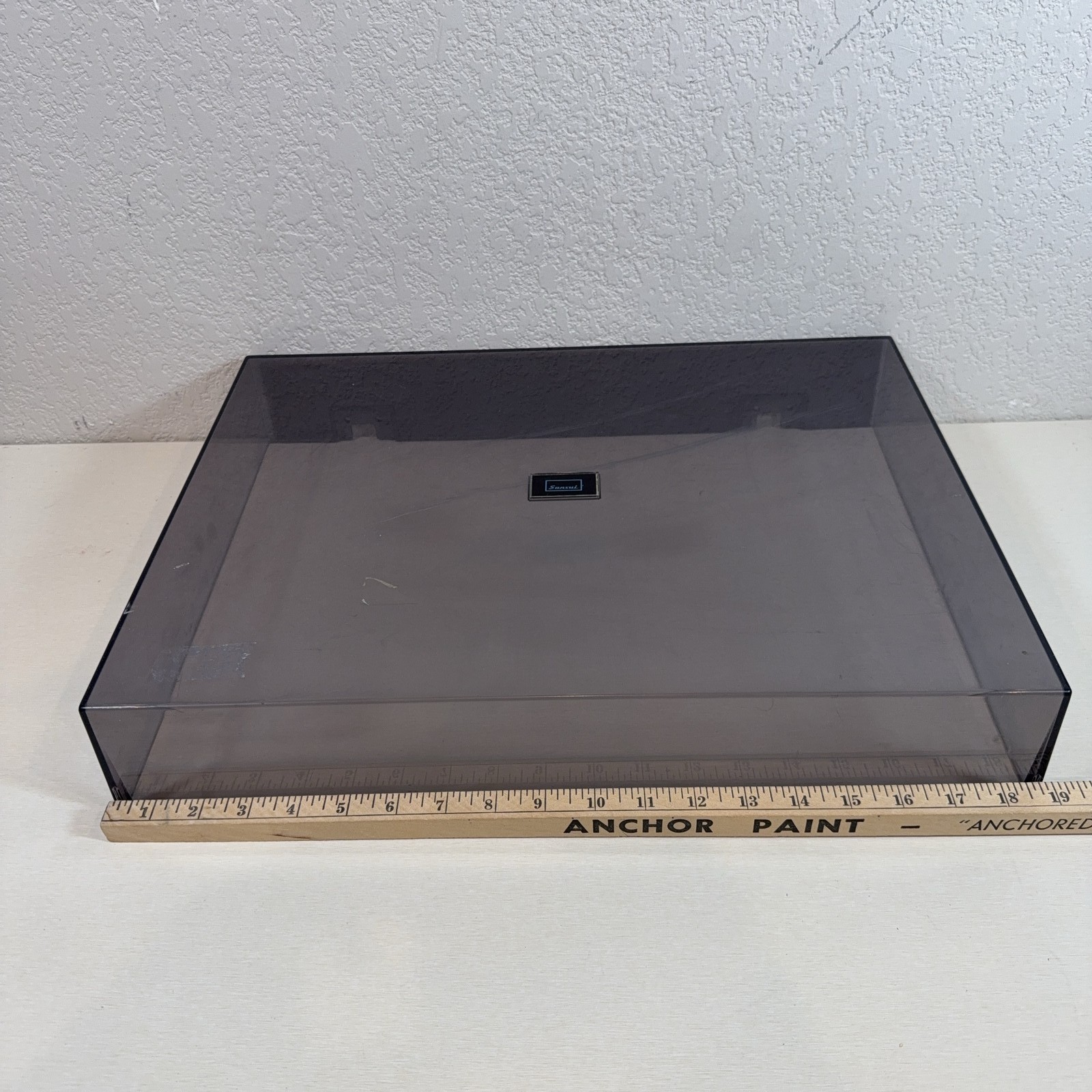 Sansui SR-717 Turntable Dust Cover Smoked Gray Tinted Vintage Record Player Lid