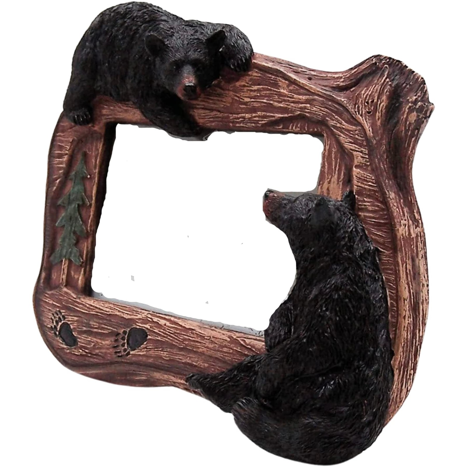 Wowser Black Bear Picture Frame – Rustic Cabin Tabletop Photo Brown,