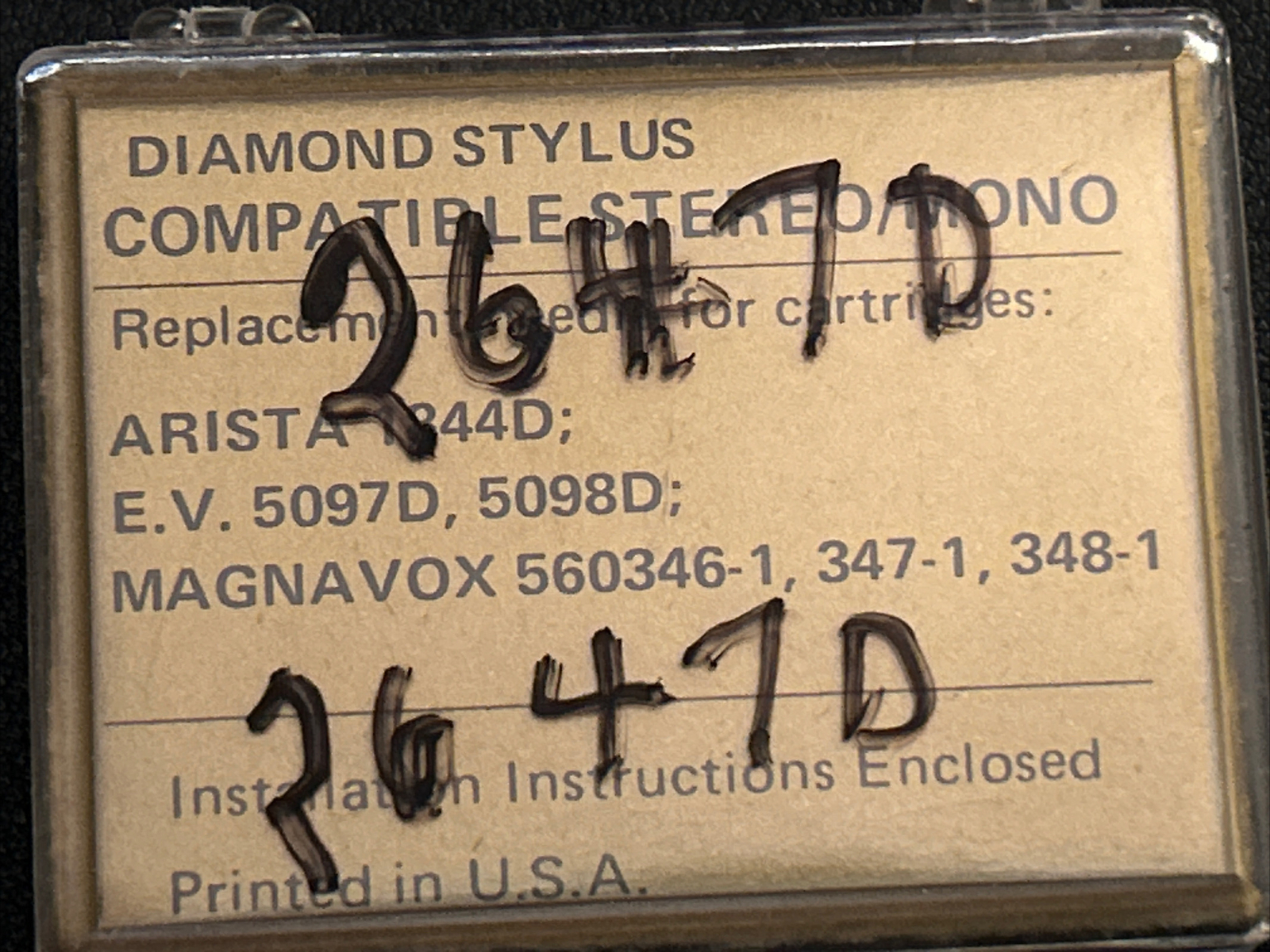 NOS Turntable Stylus Needle Arista MA-3D 5097D 5098D 560346-1 347-1 348-1 1844D