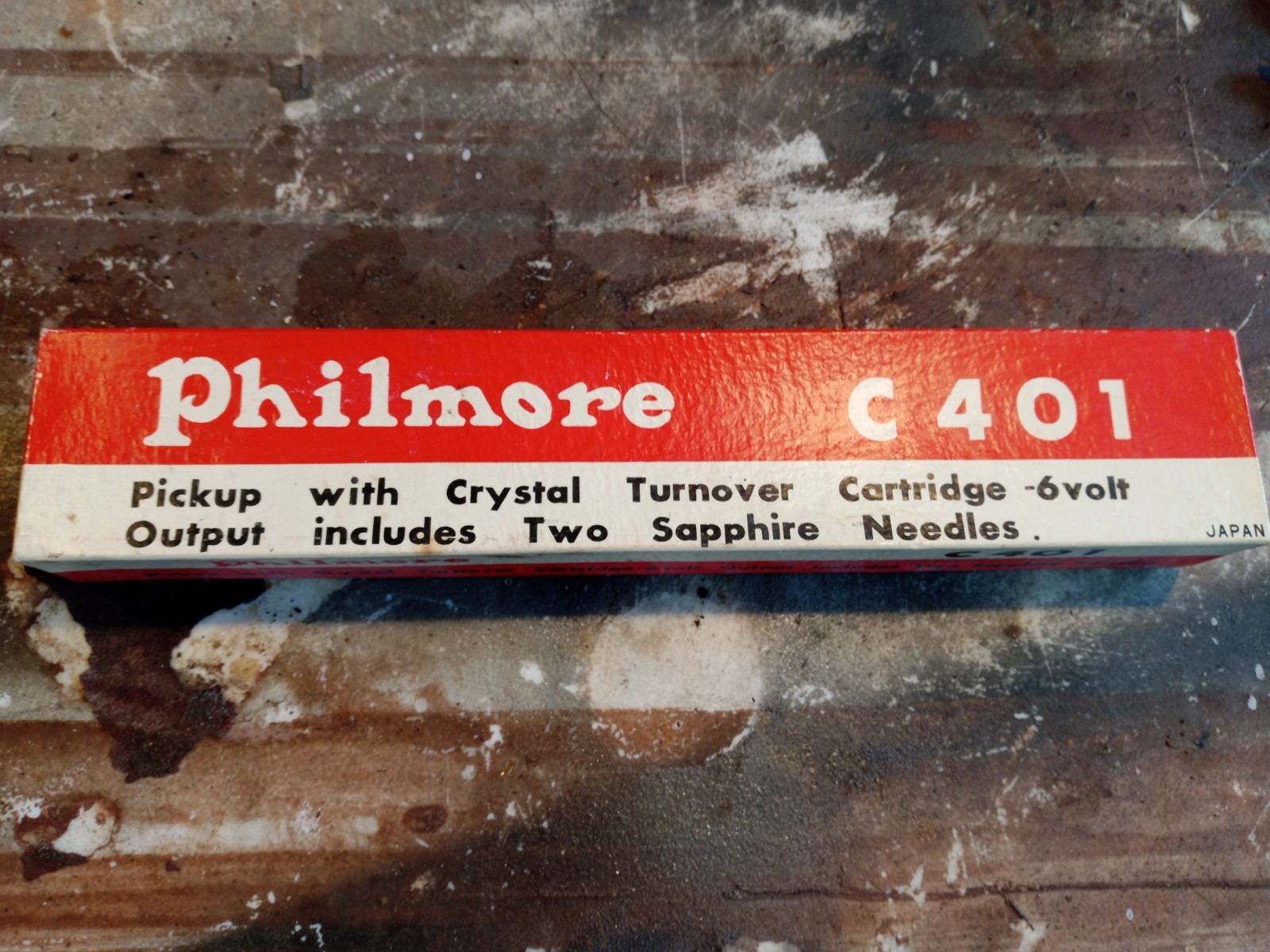 Vintage Philmore C401 phonograph tone arm with crystal cartridge needle NOS