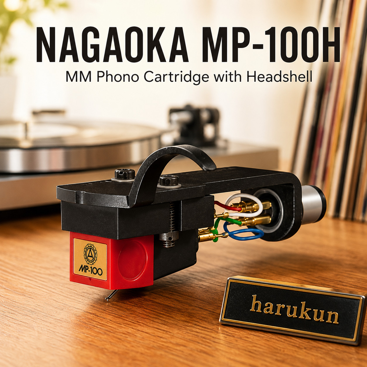 NAGAOKA MP-100H MM Phono Cartridge with Headshell Conical Bonded Diamond Stylus