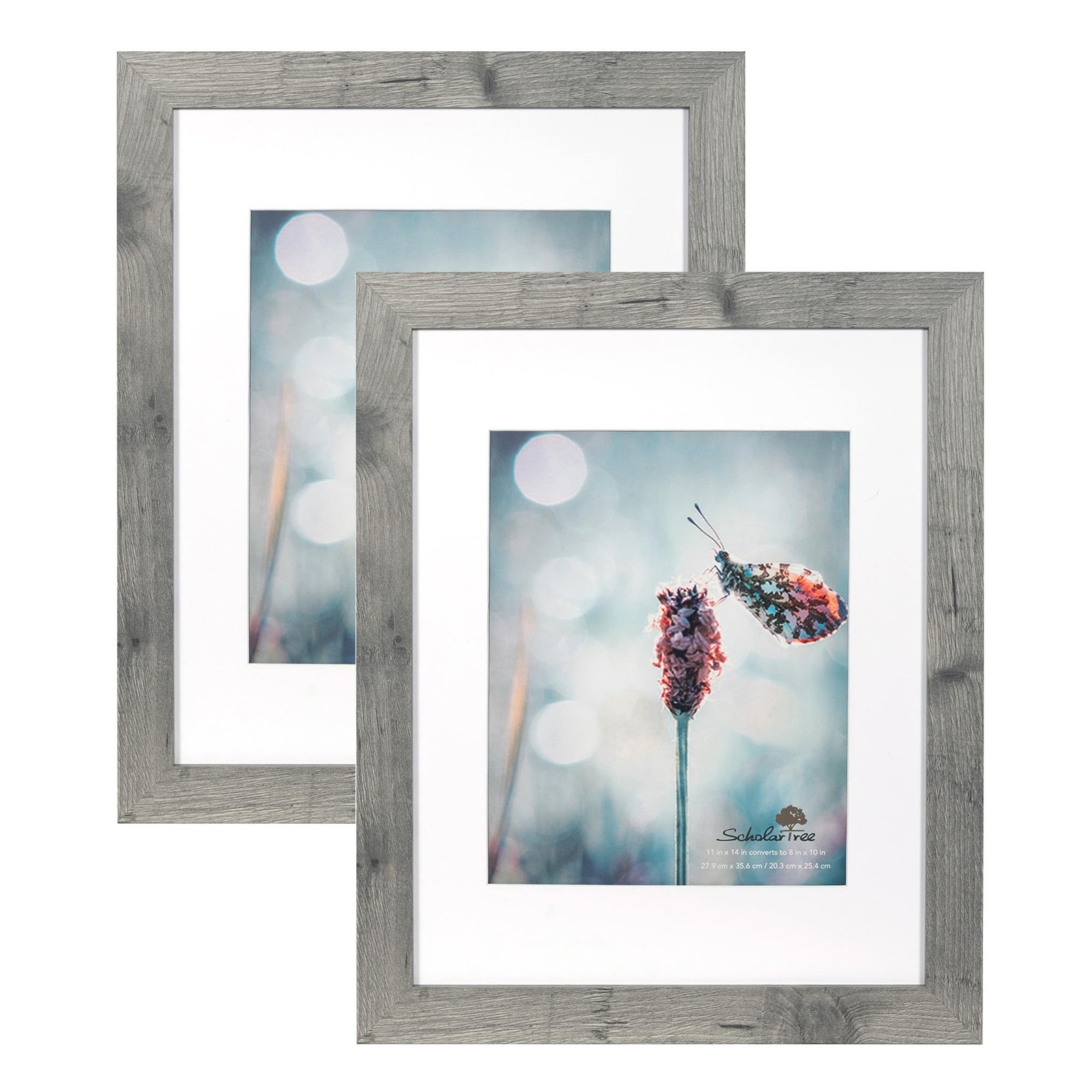 Scholartree Grey 11×14 Picture Frame set of 2,Display inches 2P,