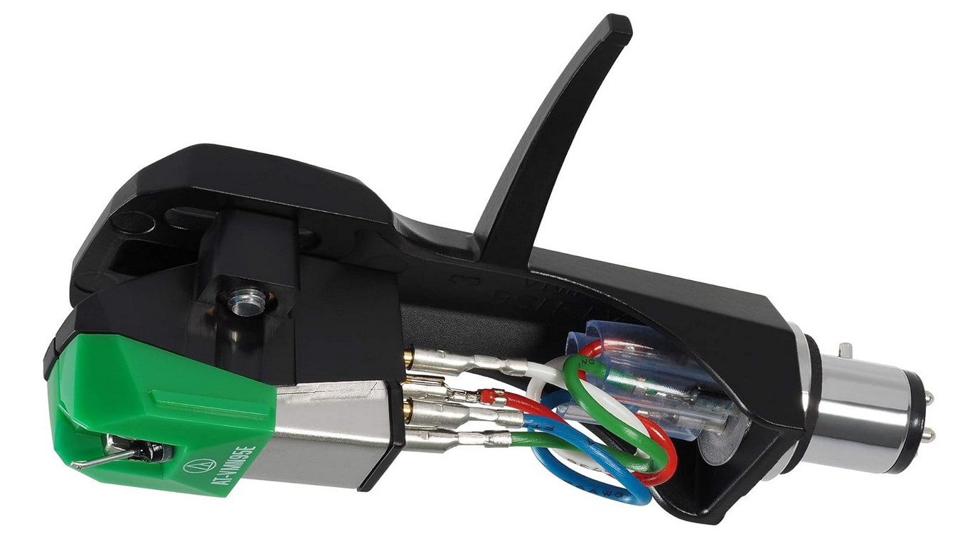 Audio-Technica AT-VM95E/H Dual Moving Magnet Cartridge with Headshell Green