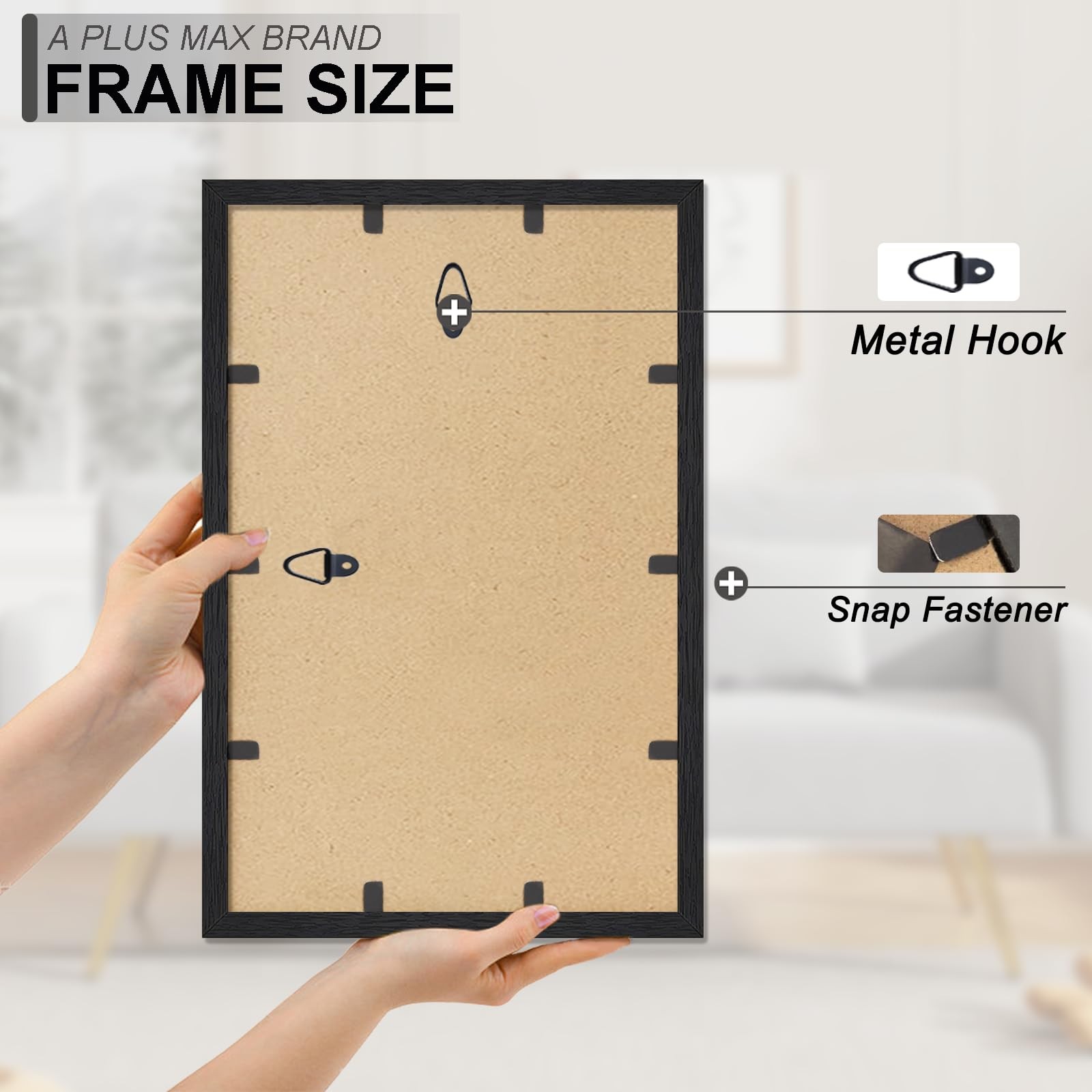 A PLUS MAX 11×17 Picture Frame, Black Engineered Wood Frame for 11×17,