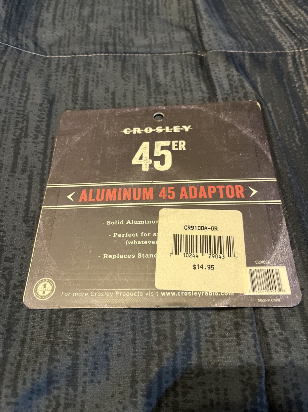 Crosley CR9001A-GR Aluminum 45 Adapter, Green
