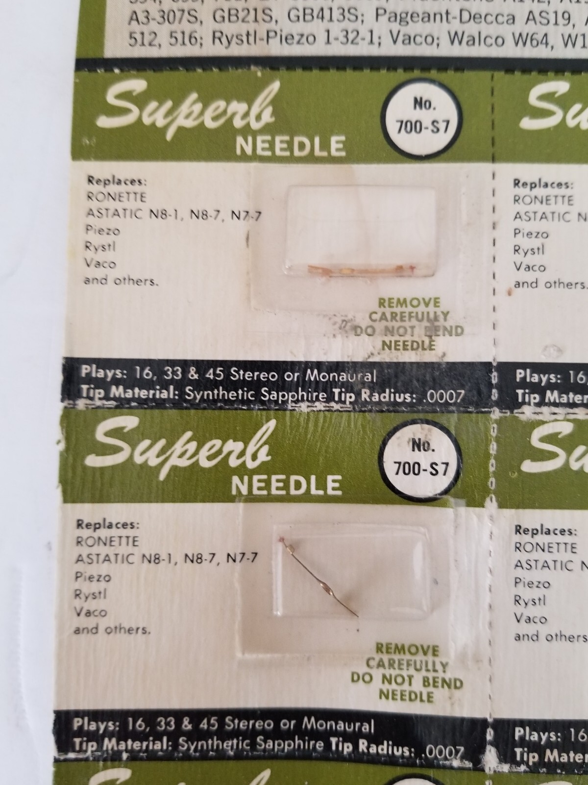 700-S7 Superb NEEDLE STYLUS for Astatic N8-7 Ronette Piezo Rystl Vaco lot of 12