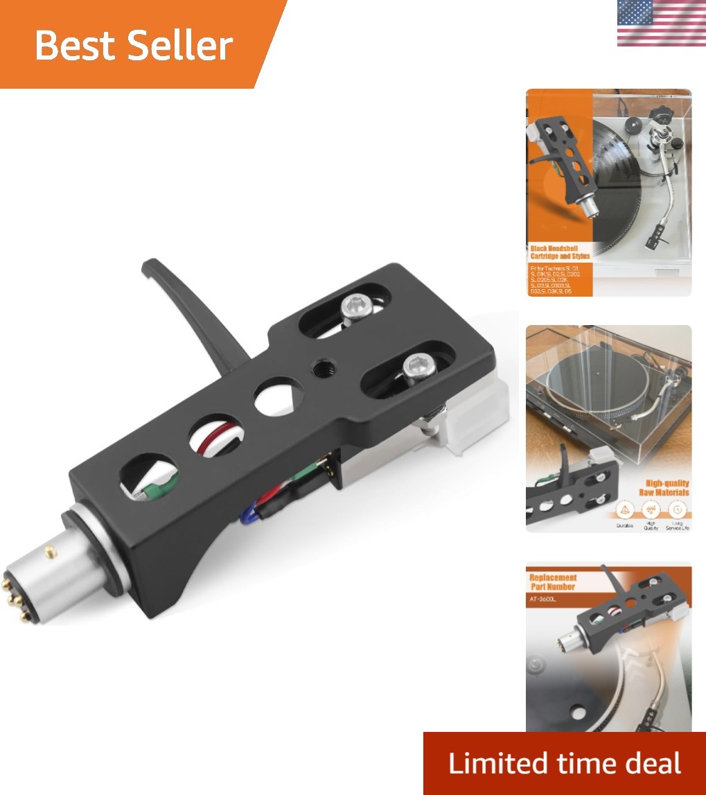 High-Quality Black Headshell & Magnetic Cartridge for Technics Turntable