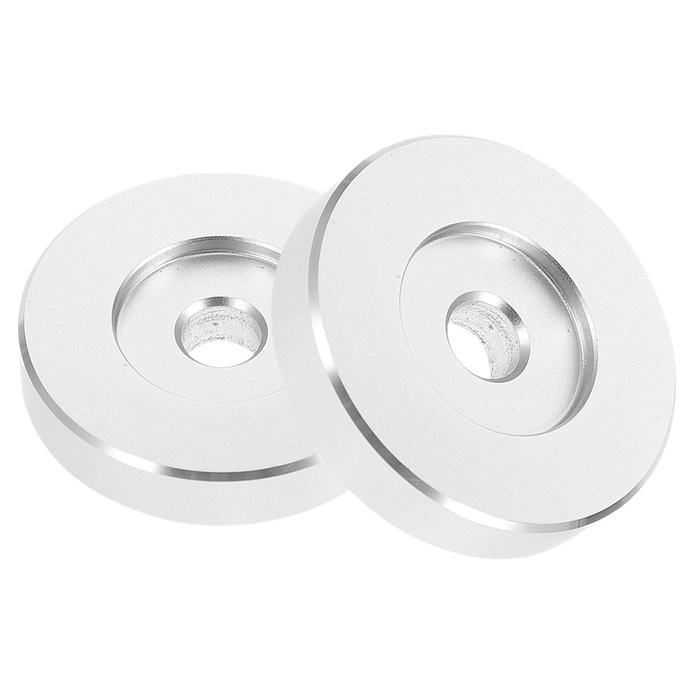 2 Pcs Record Solid Aluminum Adapter 45 Adapters Metal Center Discs