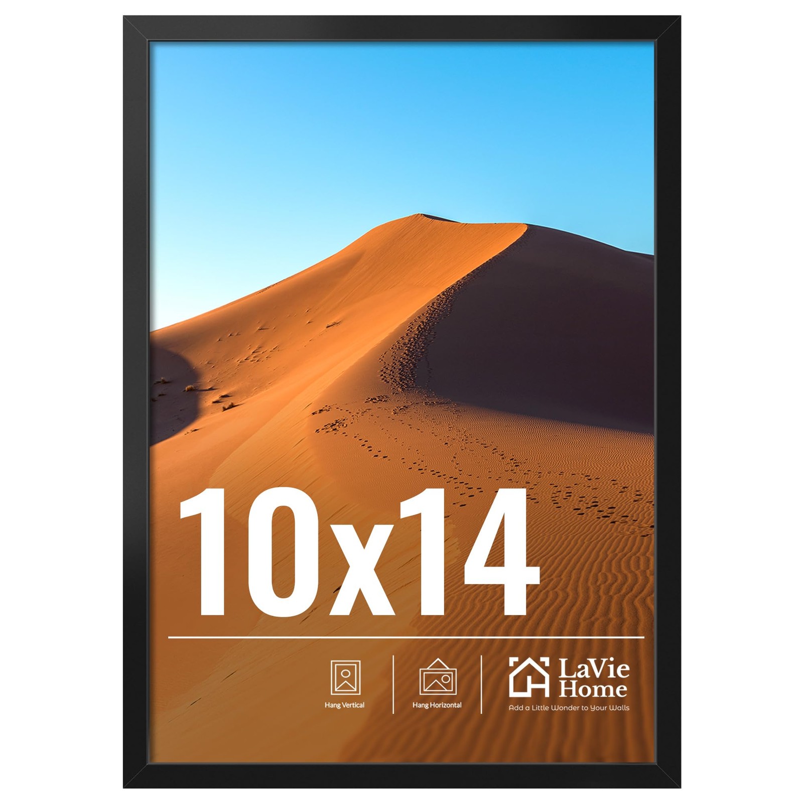 LaVie Home 10×14 Picture Frame for Wall Display, Black 10×14,