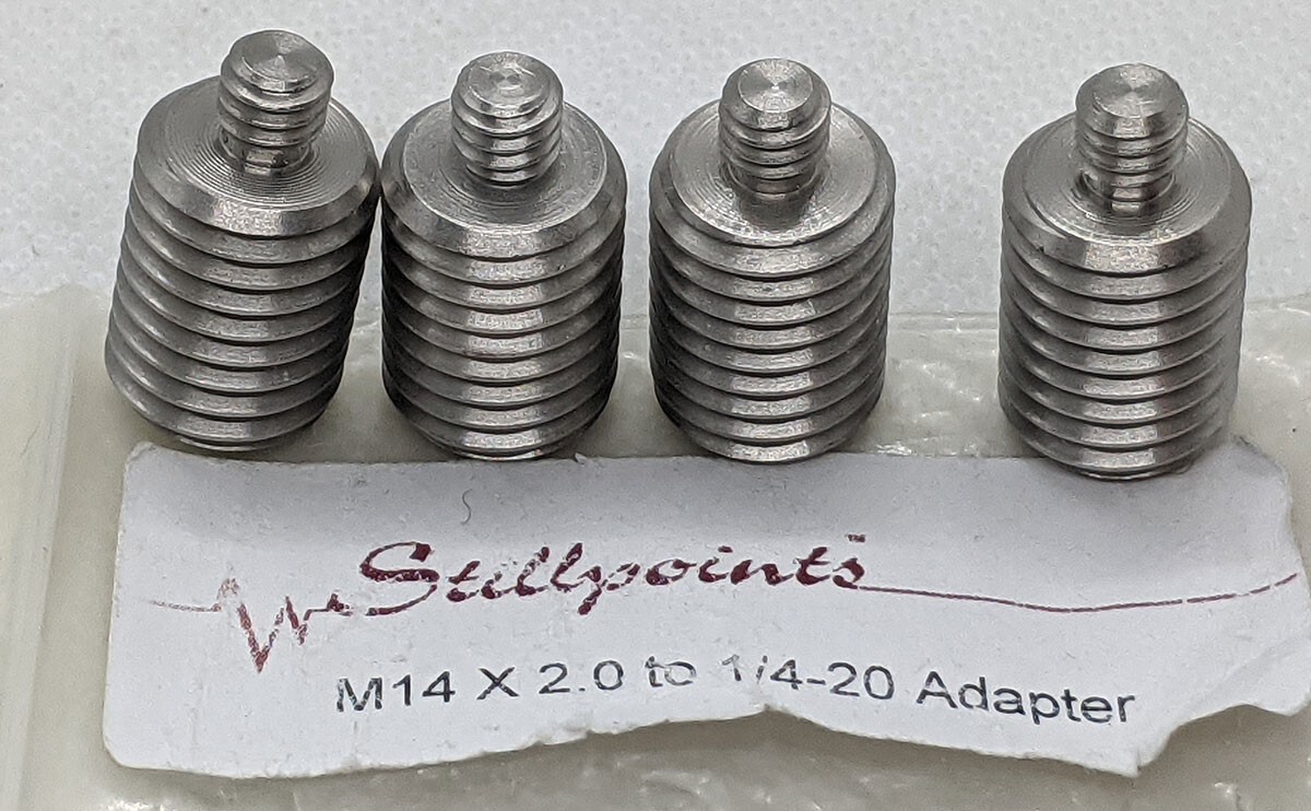 STILLPOINTS Set of 4 Adapter M14-2.0 to ¼-20 (Length: 1”)