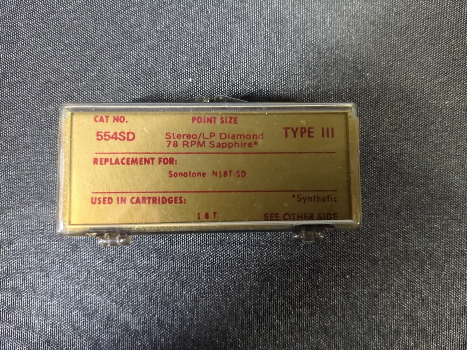 Recoton Type III Replacement Needle / 544-SD / For Sonotone N9T-SD Cartridges