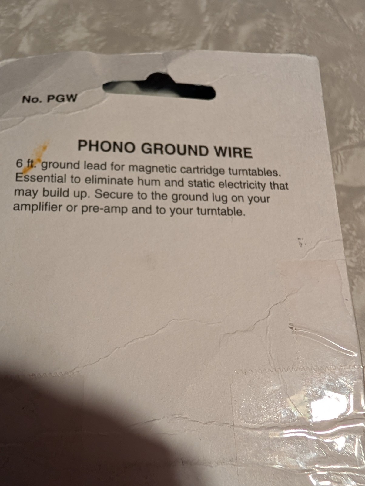 Pfanstiehl PGW 6ft Phono Ground Wire for Turntable Magnetic Cartridge NEW NOS