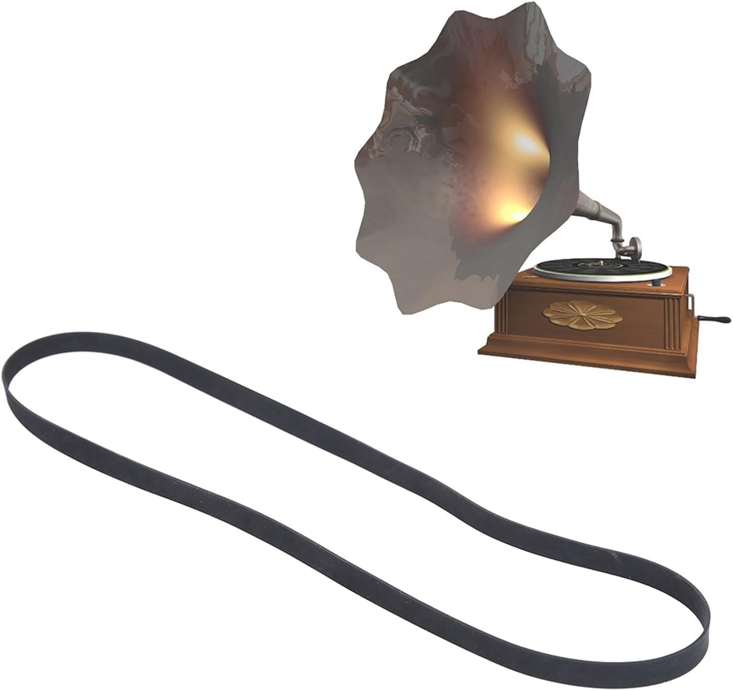Record Player Belt Replacement, Phonograph Turntable Belt, Black Rubber Record P