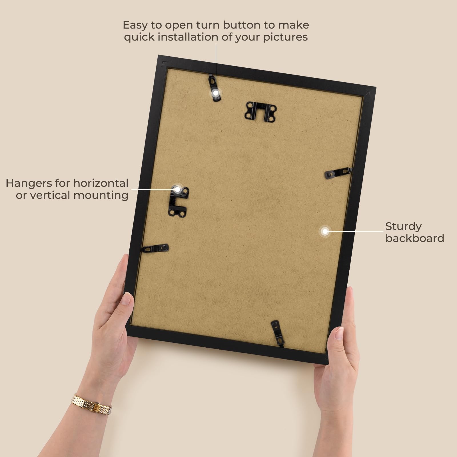 AUEAR, 9×12 Picture Frames Set of 3, with Mat for 6×8 or 9×12, Black