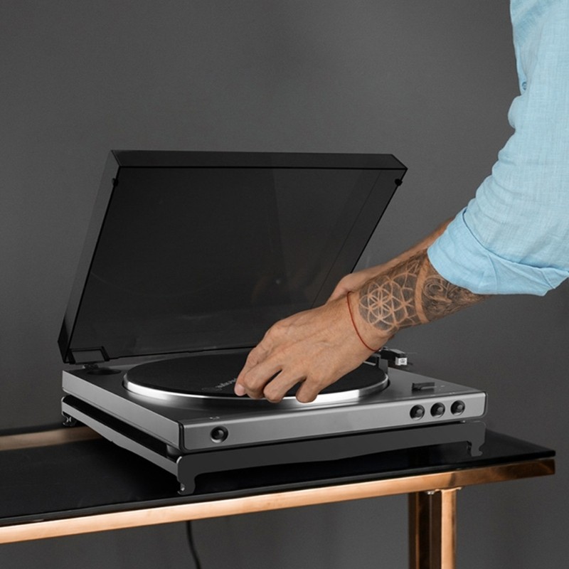 Desktop Record Player Stand with AntiSlip Silicone Feet for AT-LP60XBT-BK