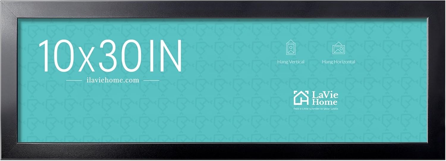 LaVie Home 10×30 Picture Frame Black, Panoramic 10×30, Black