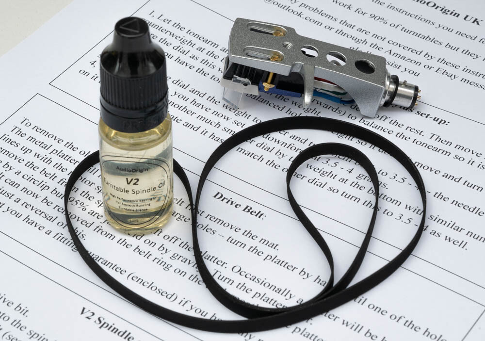 Luxury Cartridge, Stylus, Drive Belt, Oil for Pioneer PL-10, PL-155, PL-200X, 23