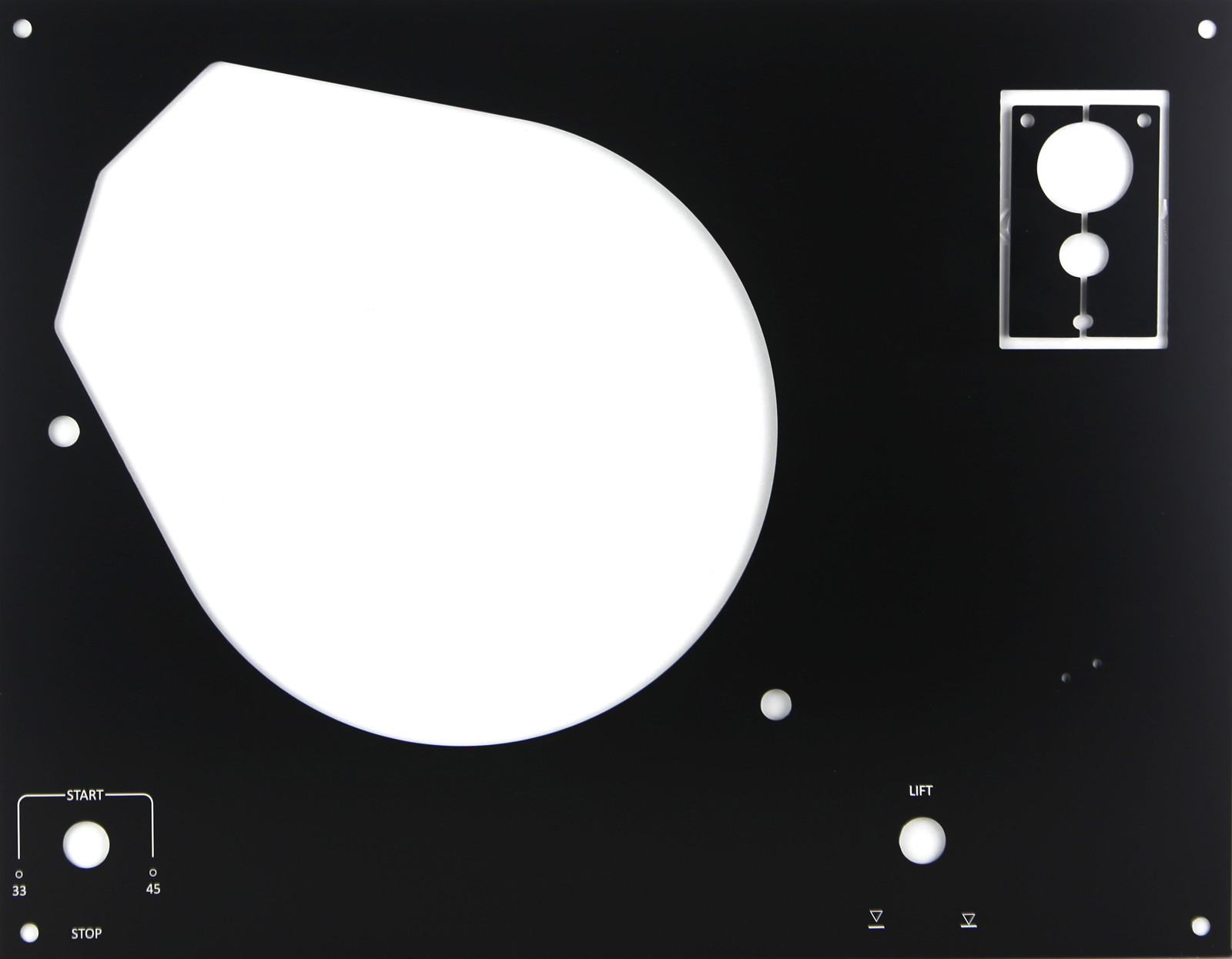 Black Face Plate For Thorens TD Series Turntable 145-166