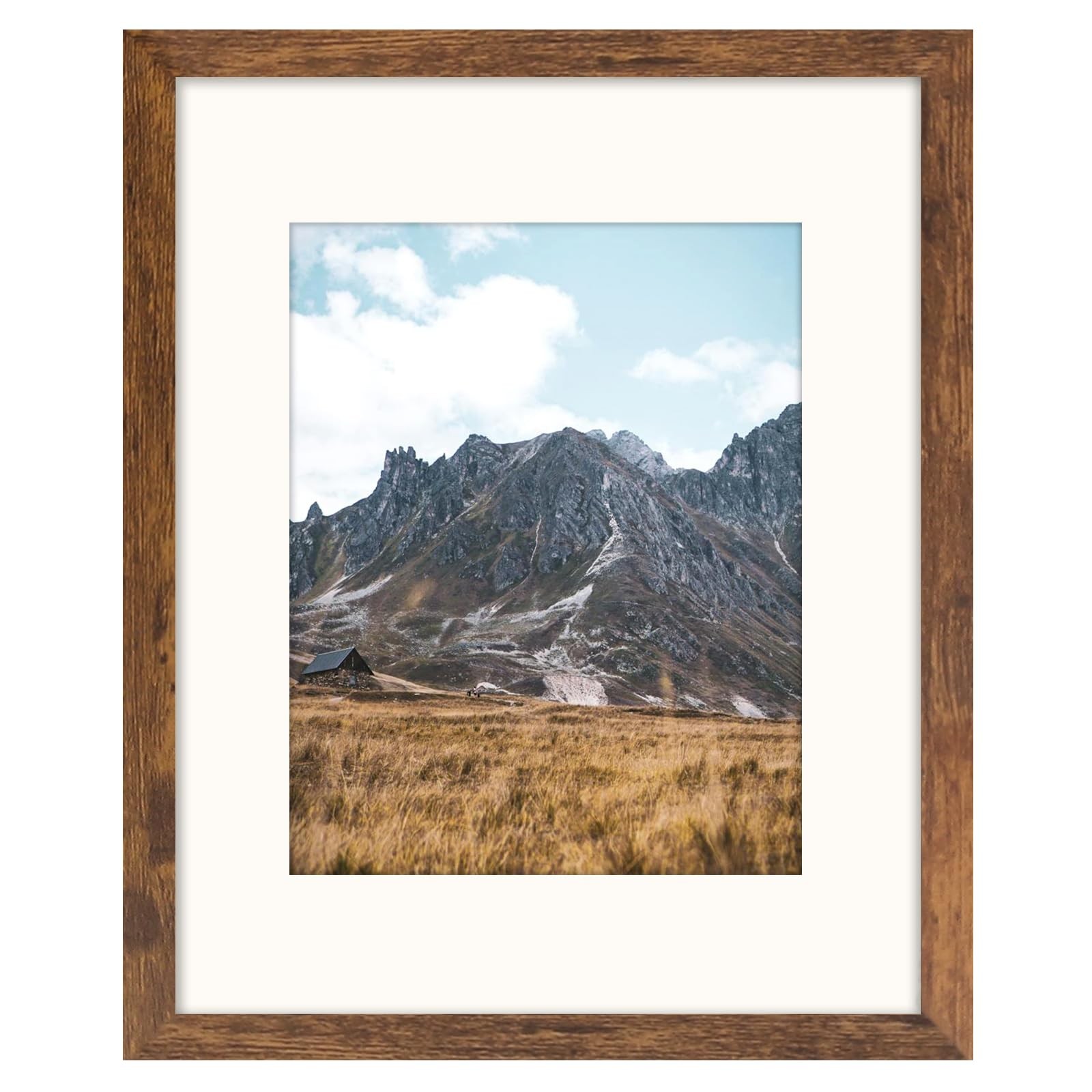 SNXJWA Brown 11×14 Picture Frame with Mat for 8×10 to 8×10,