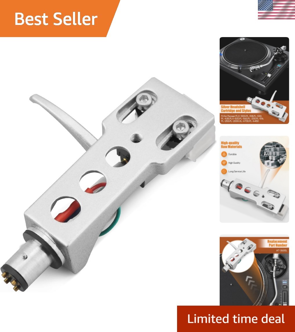 Upgrade Your Turntable: Silver AT-3600L Headshell Compatible with Pioneer Models