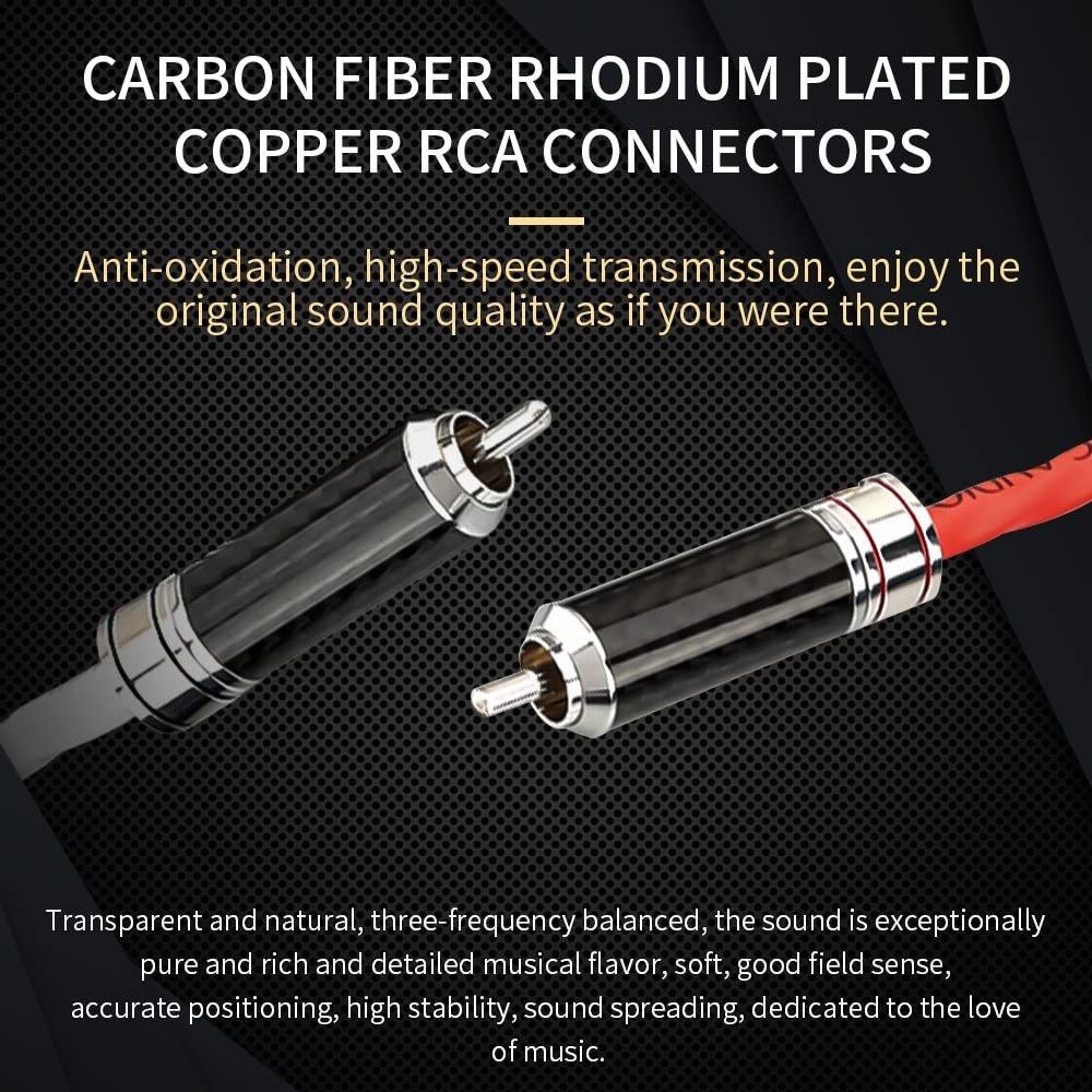 High-Quality 5N OFC Silver Plated Tonearm Cable 5 Pin DIN to 2 RCA Phono Wire 3.