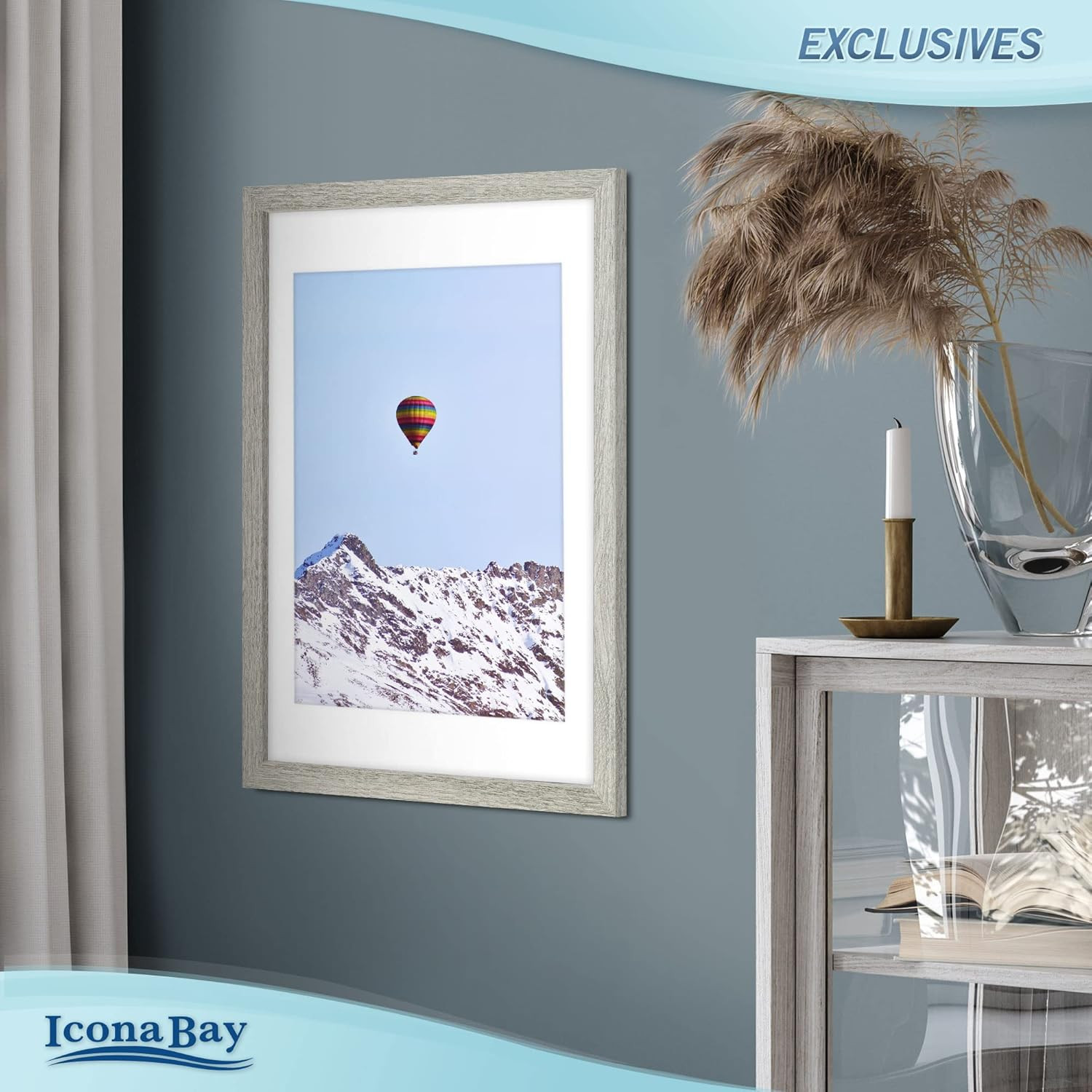 Icona Bay 12×16 Alder Gray Picture Frame with mat to 9×12,