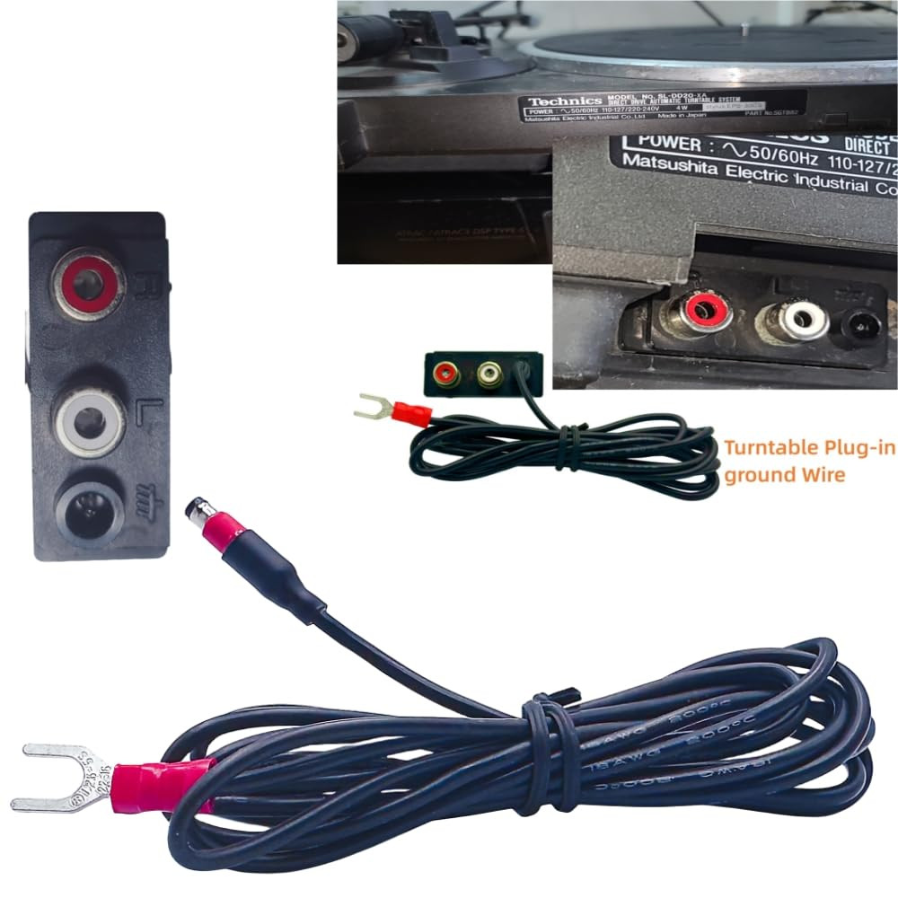 Phonograph Turntable Ground Wire for Technics SL Plug In Phono Cable