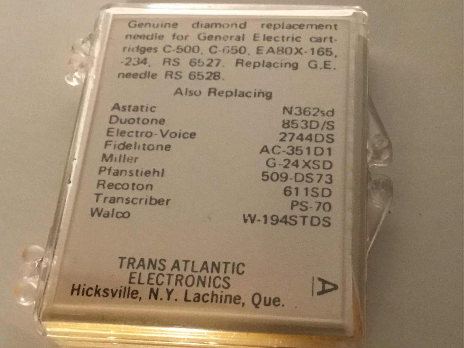 TAE 6223DS General Electric GE Stylus RS-6528 Cartridges C-500 650 RS-6527 EA-
