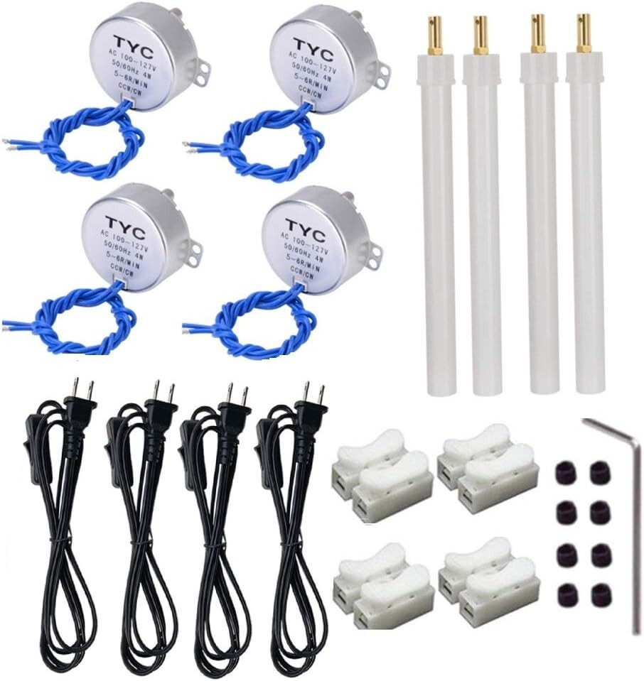 Compact 4PCS Synchronous Motors with Flexible Coupling – 5-6 RPM, AC 100V-127V