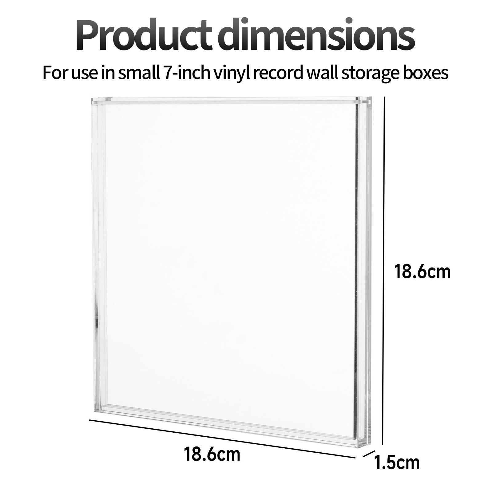 Acrylic Clear 7″ Vinyl Record CD Display Case Dust Cover Accessories Collection
