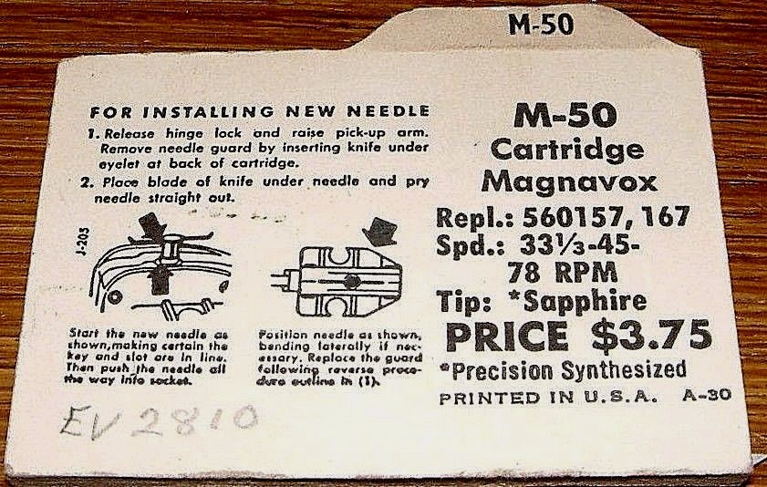 Phonograph Needle for MAGNAVOX 560138 560153 560157 560167, EV2810 M-50 556-SS77