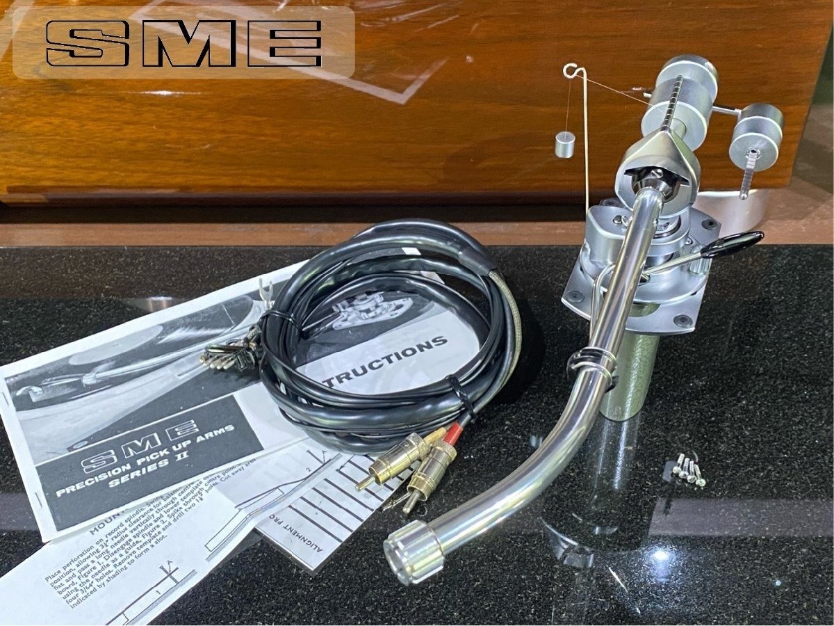 SME 3009 Series II S2 Tonearm Early Type Hammertone Split Weight w/ SME Cable