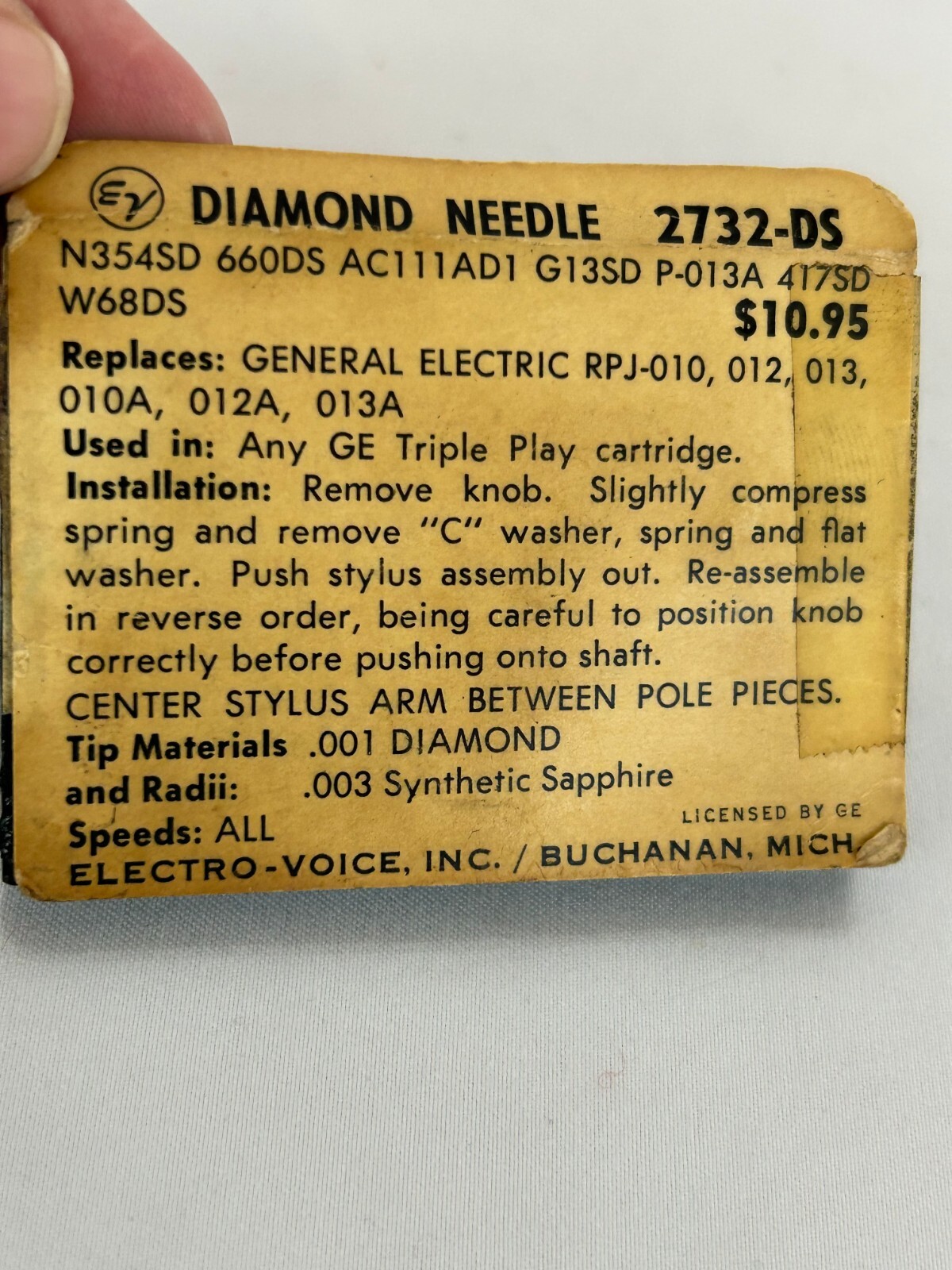 Electro Voice Diamond Needle Power Point Needle Cartridges For General Electric