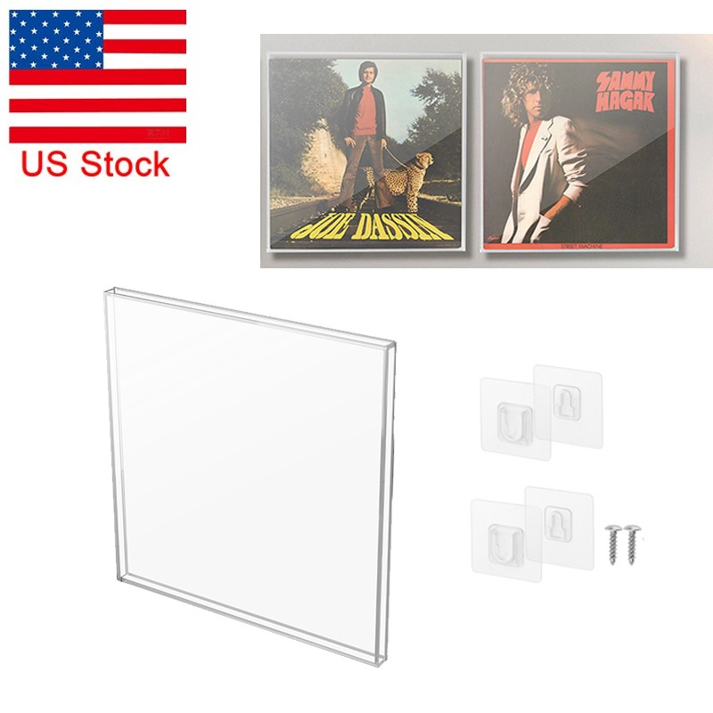 Acrylic Clear Vinyl Record CD Display Case Dust Protective Cover Collection Set