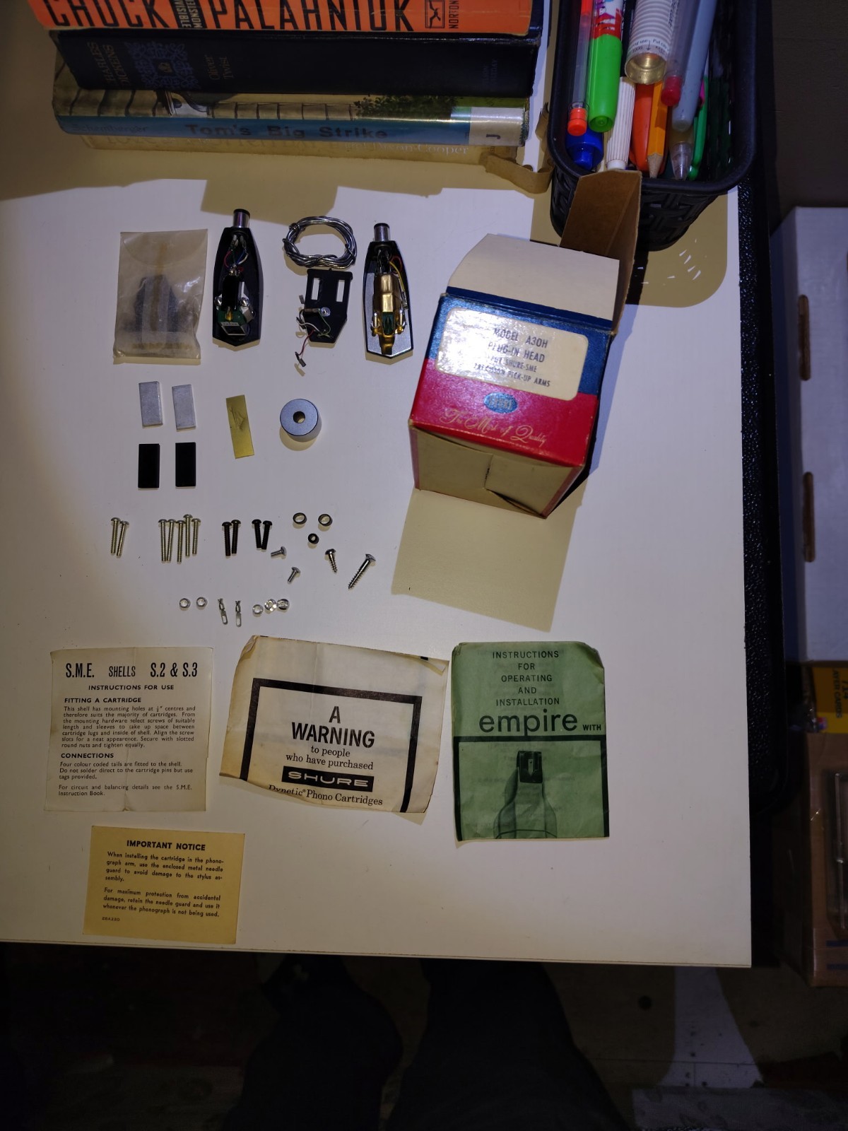 Vintage Shure M44-7 M44-5 Empire 880 Cartridge Headshell Lot S2 MD3 SME + Box
