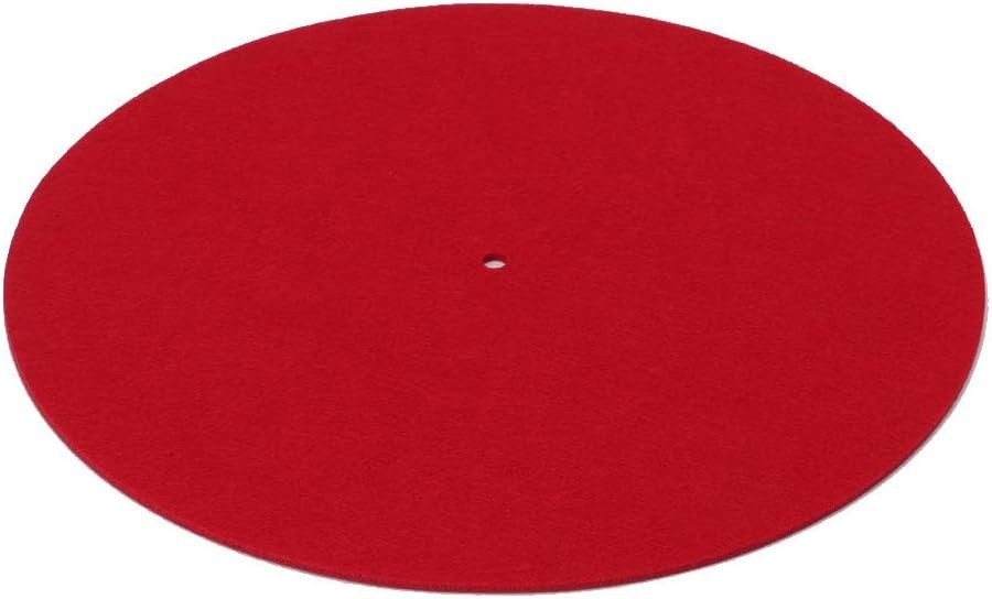 Red Felt Turntable Mat, Anti-Vibration, Anti-Static, 3mm Thick, 300mm Diamete…