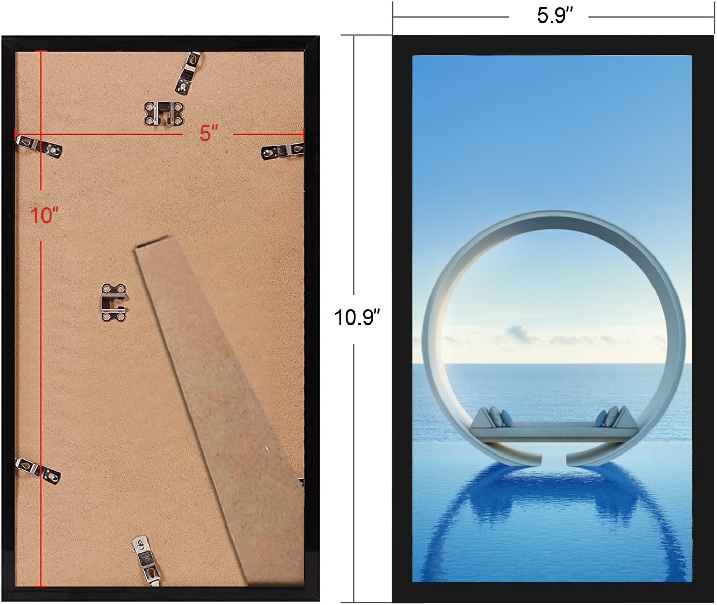 MENNTHUI 5×10 Black Picture Frame, Tabletop and Wall Mounting 5×10,