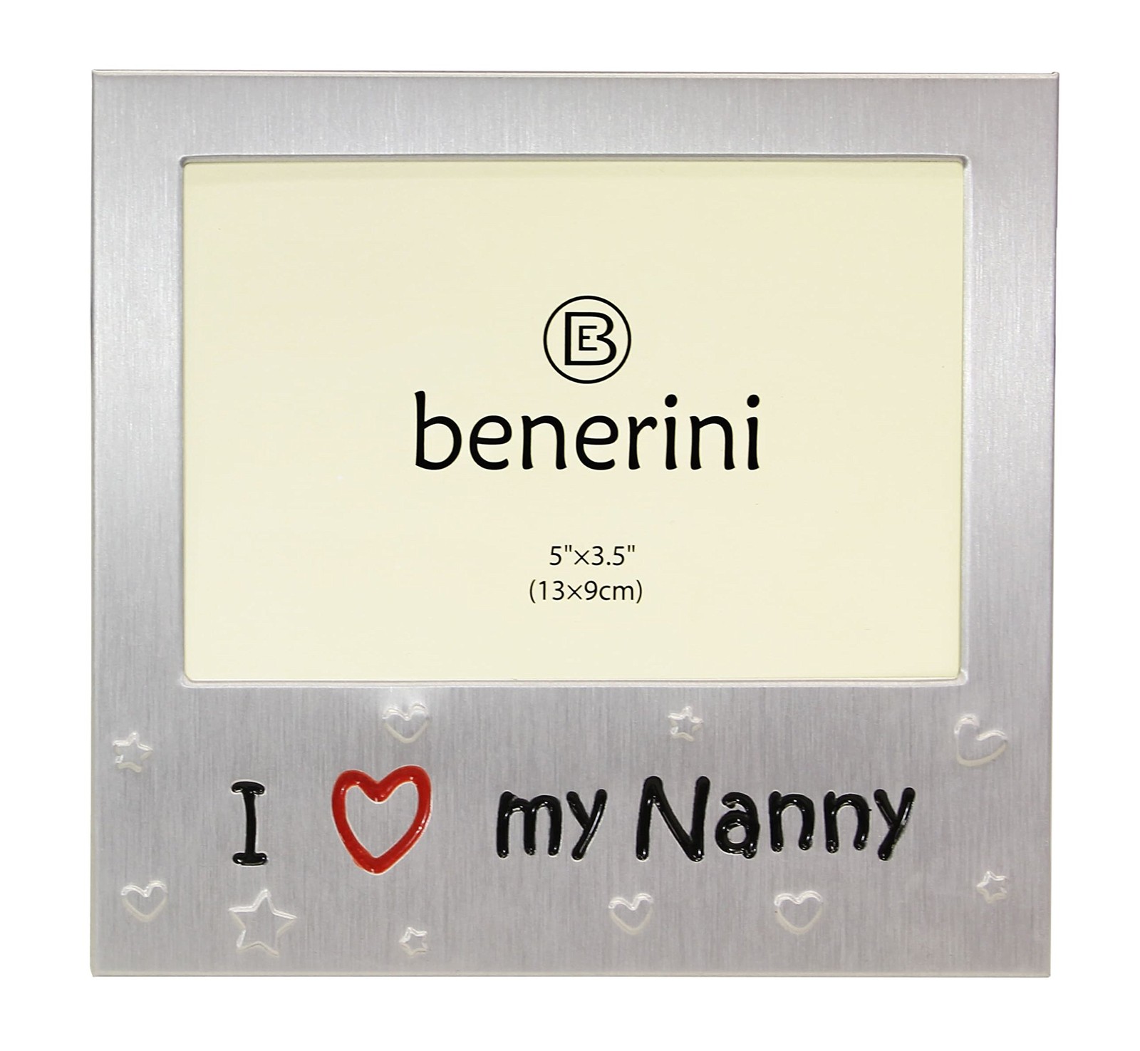 benerini ‘ I Love My Nanny ‘ – Photo Picture Frame Gift – 5 x 5 X 3.5, Silver