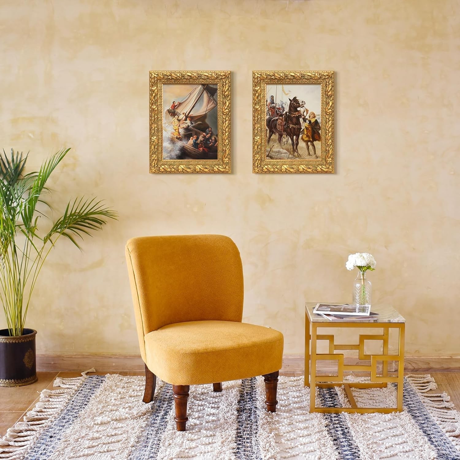 FOLKOR Canvas Frame for 12×12 Oil Paintings Art Prints, Finished 12×12″, Gold
