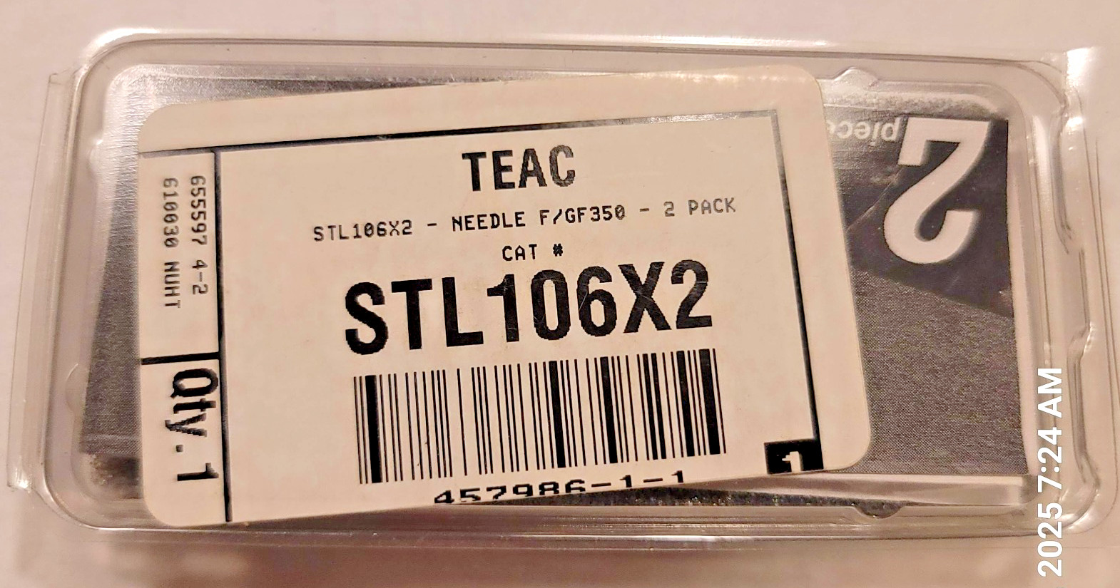 Teac STL-106 X 2 Phonograph Record Player Replacement Needles 2 Pack – New
