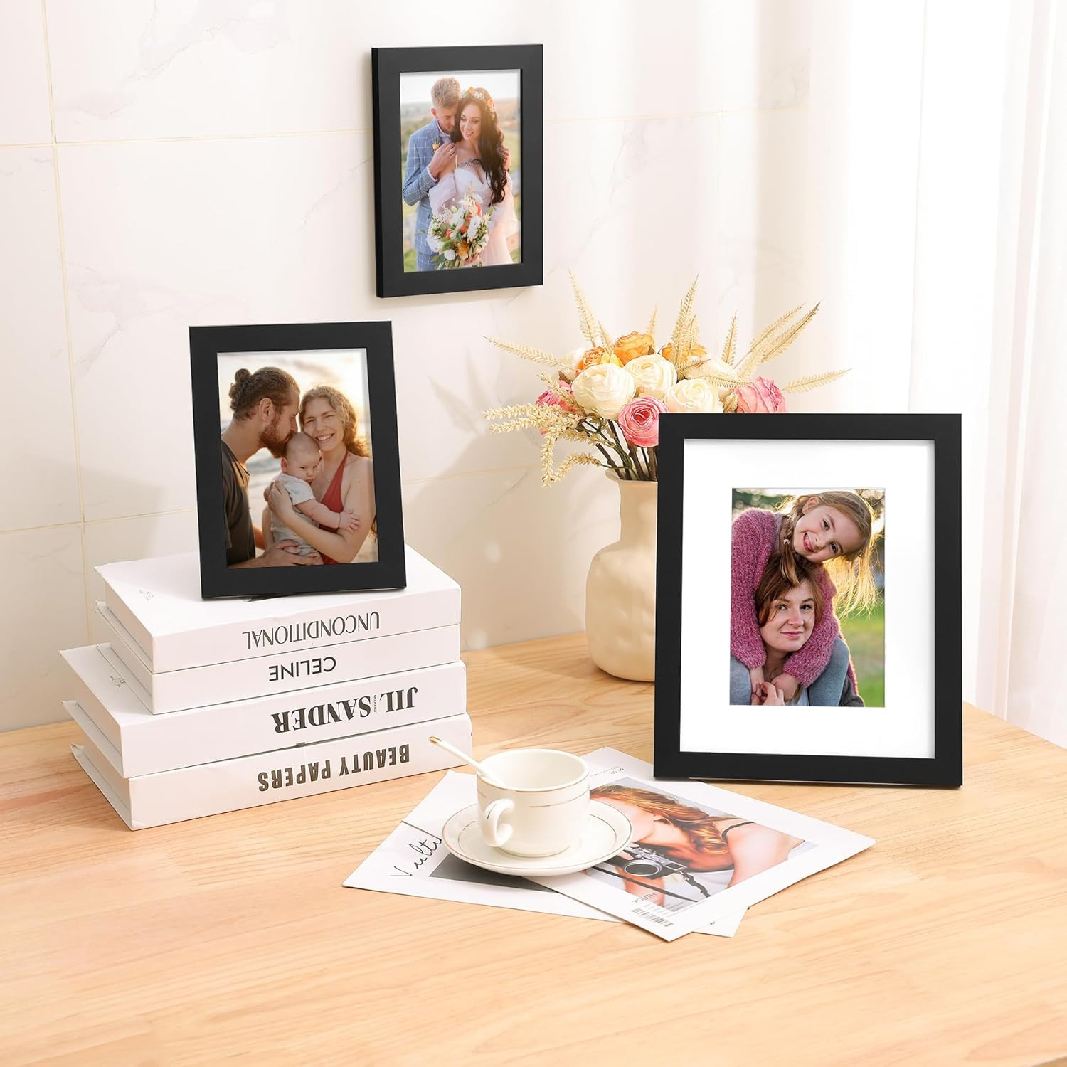 decorUhome 8×10 Picture Frame, Display Pictures 5×7 (Pack of 1), Black