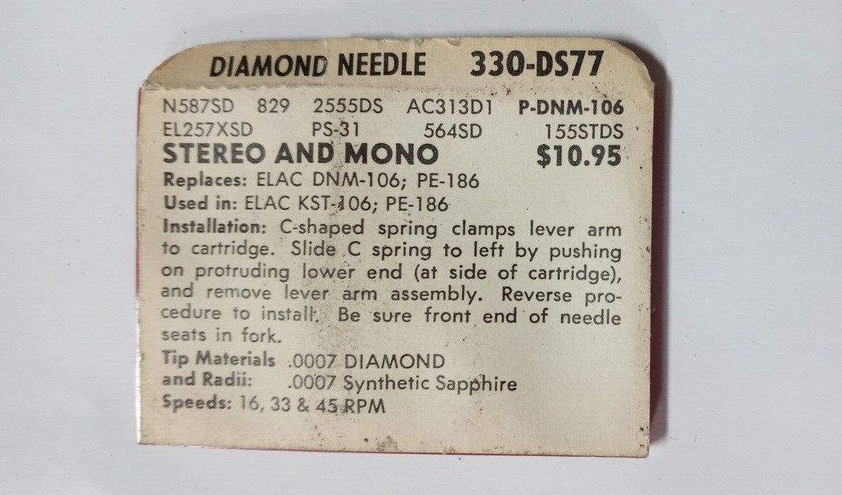 Diamond Superb Needle Part#330-DS77