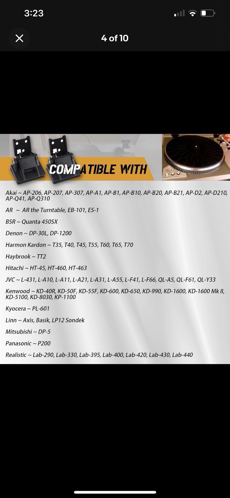 Turntable Dust Cover Hinges – 2pc Akai AP-206 Compatible With Many