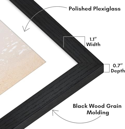 Americanflat 24×34 Poster Frame with Polished Plexiglass – Use 24×34, Black