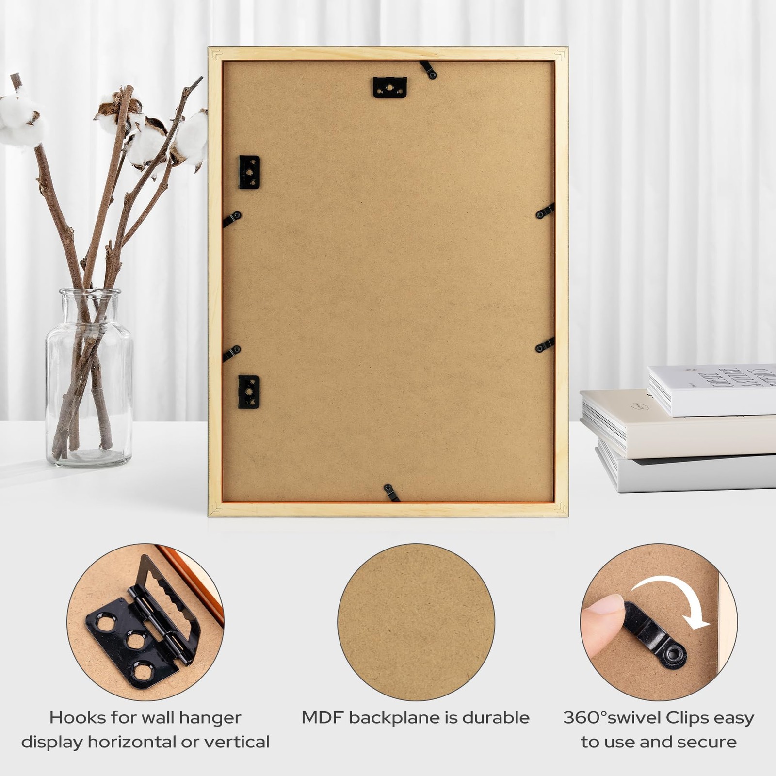 Golden State Art, 12×16 Picture Frame – Solid Wood with Real 1 Pack, Brown