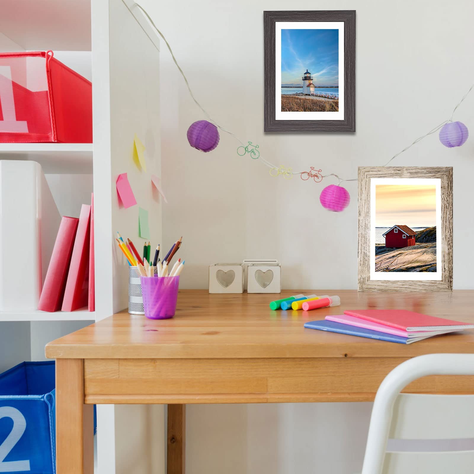 5×7 Picture Frames Set of 8, Rustic Multi 5×7,