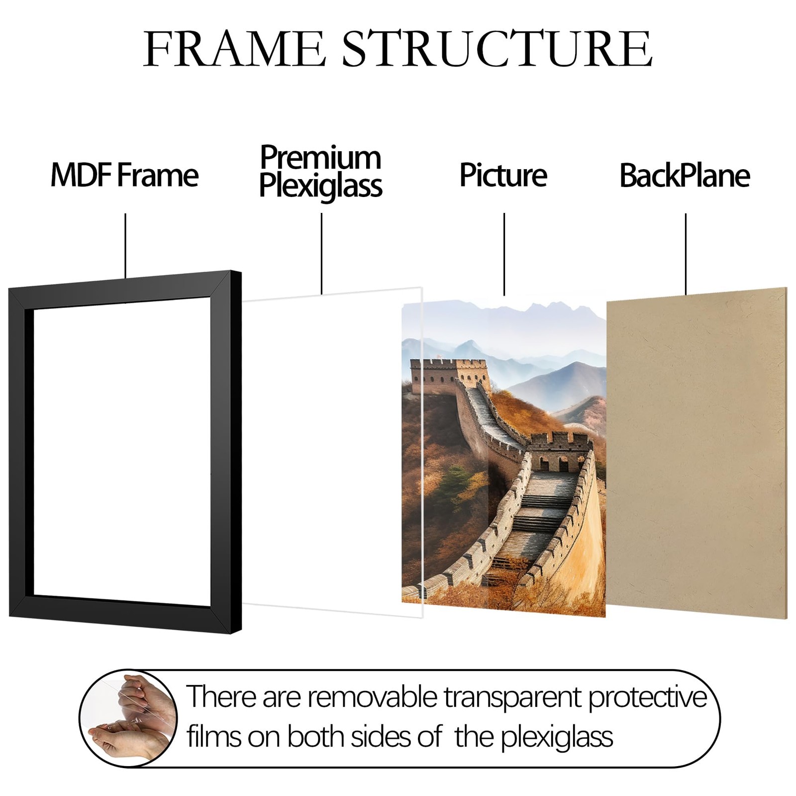 Picrit 11×14 Picture Frame, Photo Frame for Wall Mounting 11×14, Black