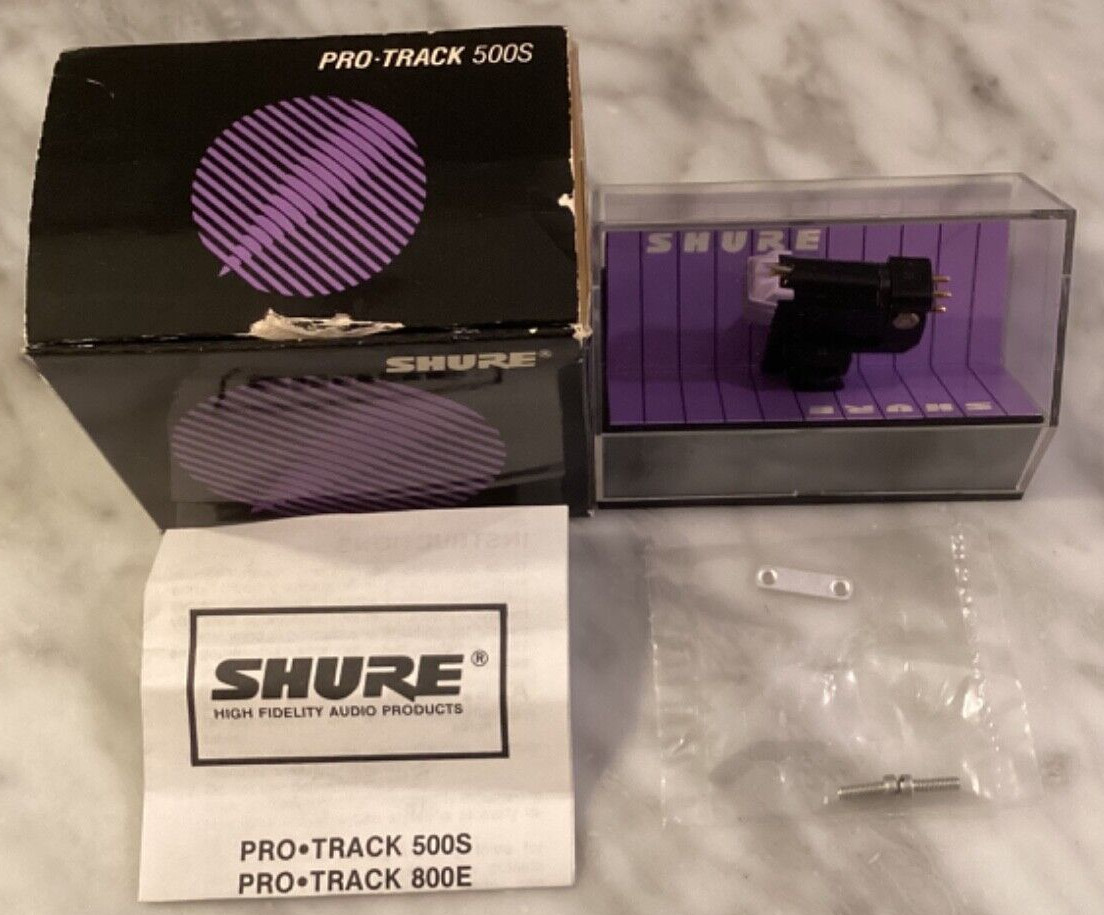 SHURE PRO-TRACK 500S NEW CARTRIDGE & NEW GENUINE SHURE N94E STYLUS IN CASE + BOX